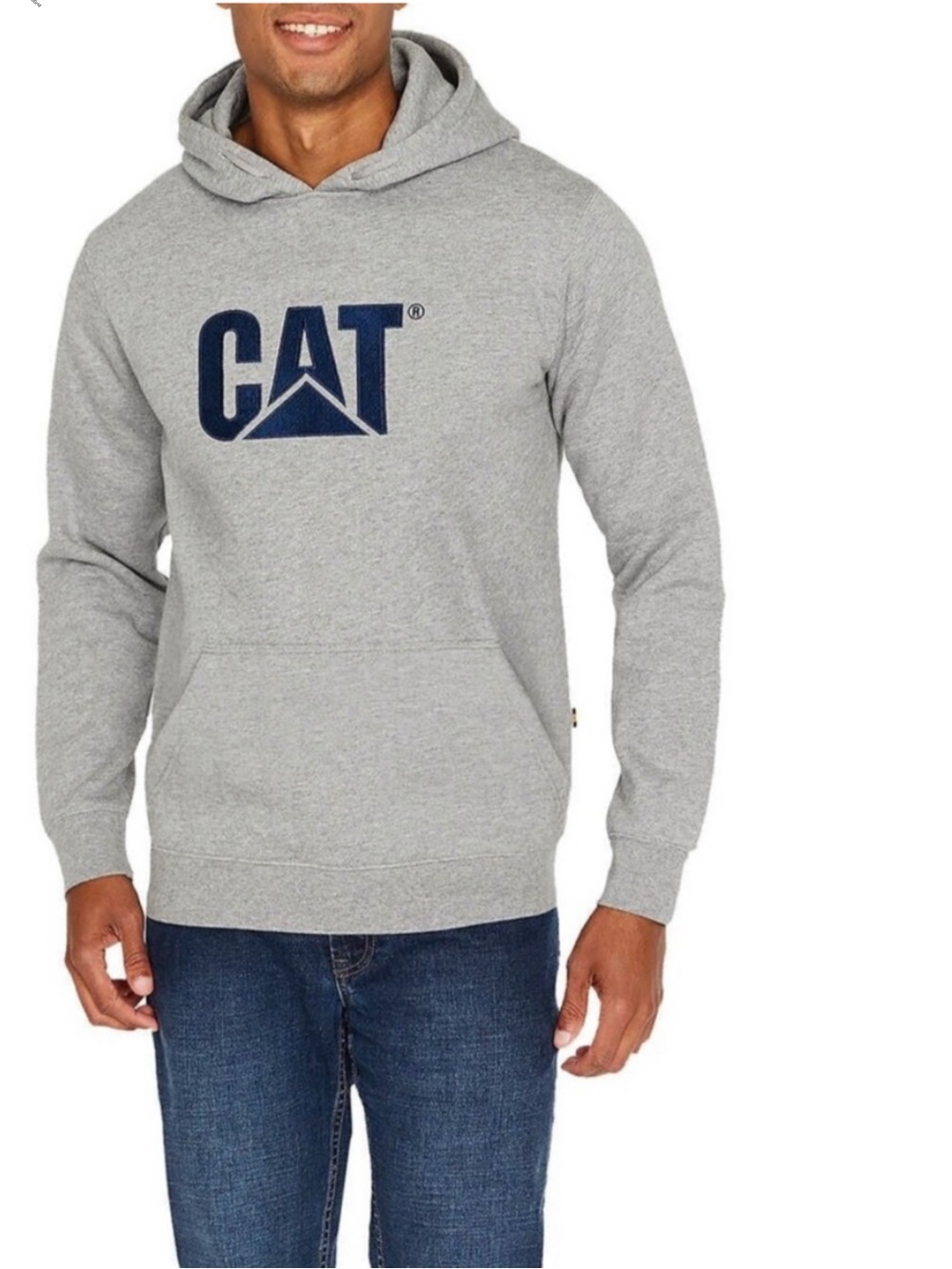Caterpillar CAT‎ Medium Sweatshirt Hoodie Heather Grey Medium